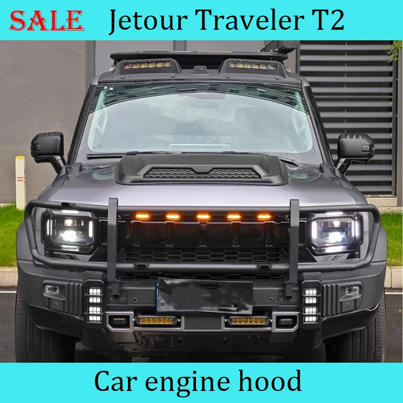 Fit for JETOUR Traveler T2 2023-2024 Car Hood Cover Modification Off-road Cyber Hood Exterior Protective decoration Accessories