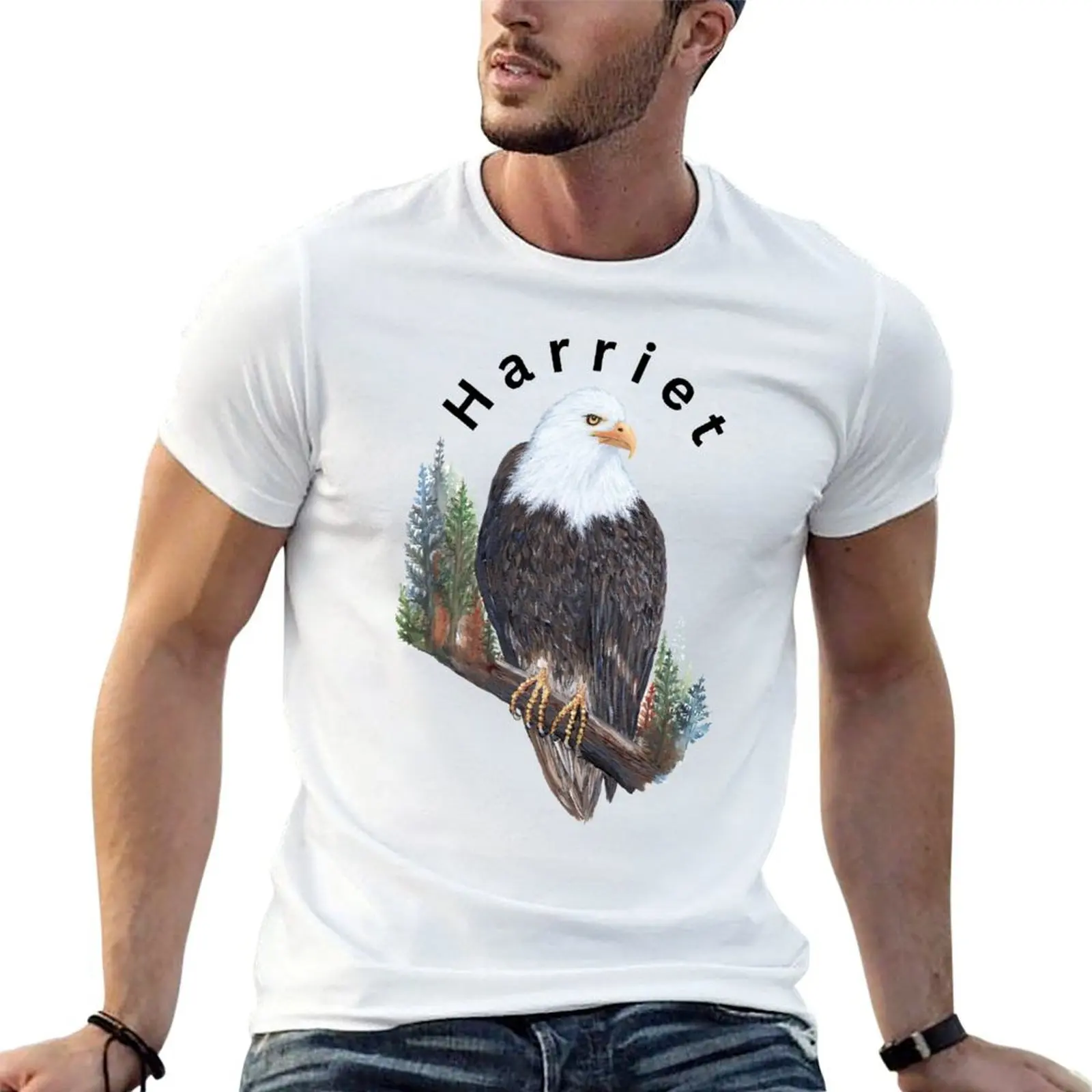 Bald Eagle Harriet Art T-Shirt cute tops vintage clothes men workout shirt