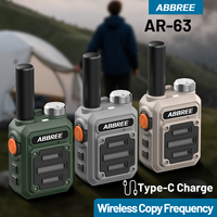 1/2PCS ABBREE AR-63 Walkie Talkie Long Range UHF Type-C USB Charging Wireless Copy Frequency