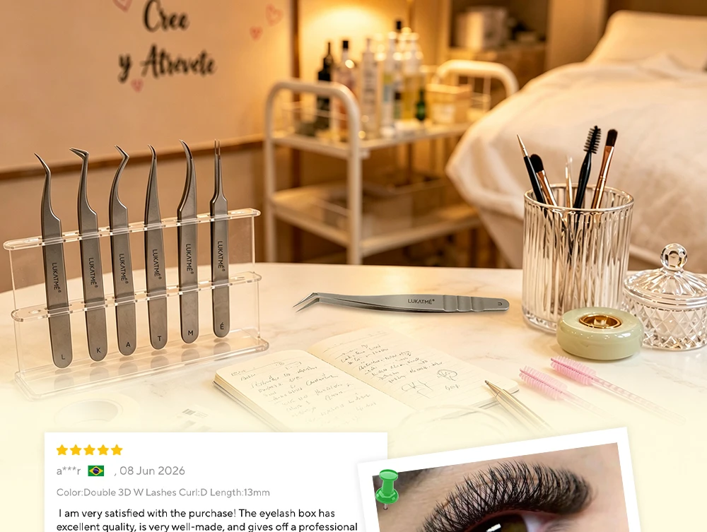 LUKATME Doppelte 4D Doppelte 3D Wimpernverlängerungen Vorgefertigte Volumenfächer 6D 8D Wimpern 7-14mm Mega-Volumen W-Form Faux-Nerz-Wimpern – Detail 13