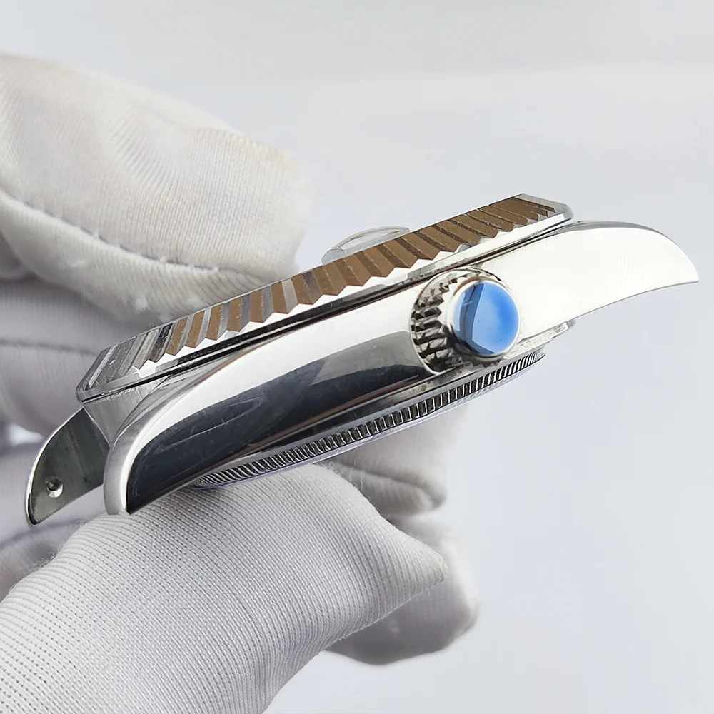 حافظة رجالية 40 مللي متر حافظة ساعة 904L الفولاذ المقاوم للصدأ الياقوت الزجاج مقاوم للماء يناسب ميوتا 8285 حافظة حركة 31 مللي متر حافظة قرص