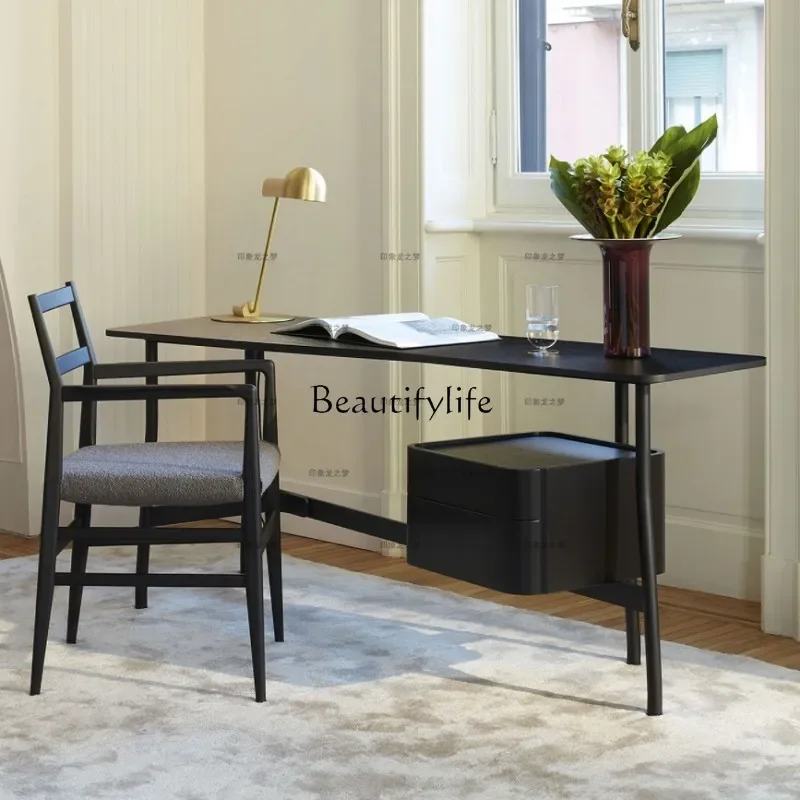 

yj21 Modern Minimalist Small Apartment Study Desk Meeting Full Set Solid Wood Office Desk Writing Desk