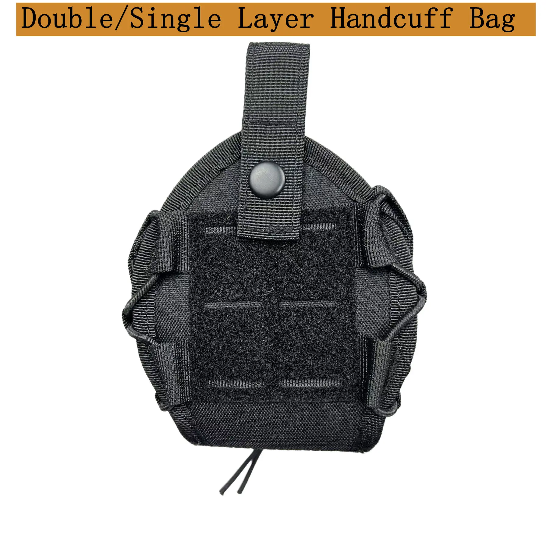 New Tactical Double/Single Layer Round Handcuff Bag Molle Open Top Round  Handcuff Cover With Plastic Clip