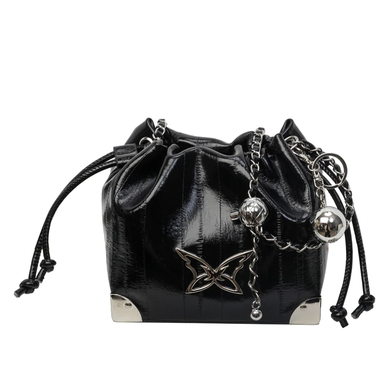 

Women's Leather Bucket Handbag Luxury Designer Chain Shoulder Bag Fashion Brand Crossbody Bag Ladies Casual Tote Messenger Bag