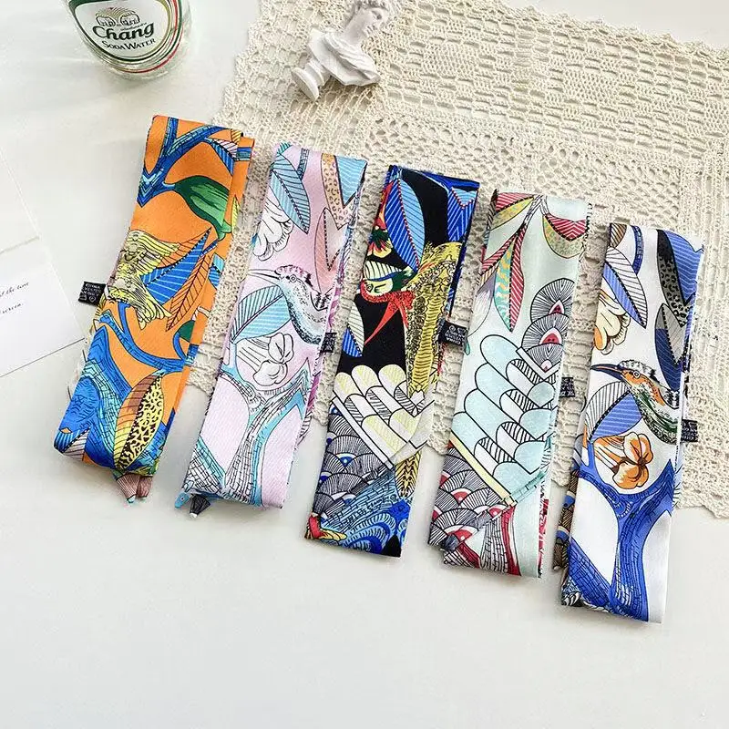 Neue Tarot Marke Lange Seidenschal Modische Vielseitige Twill Seidenschal Gebunden Tasche Dekorative Streamer Frauen Gebunden Stirnband 5*90 cm