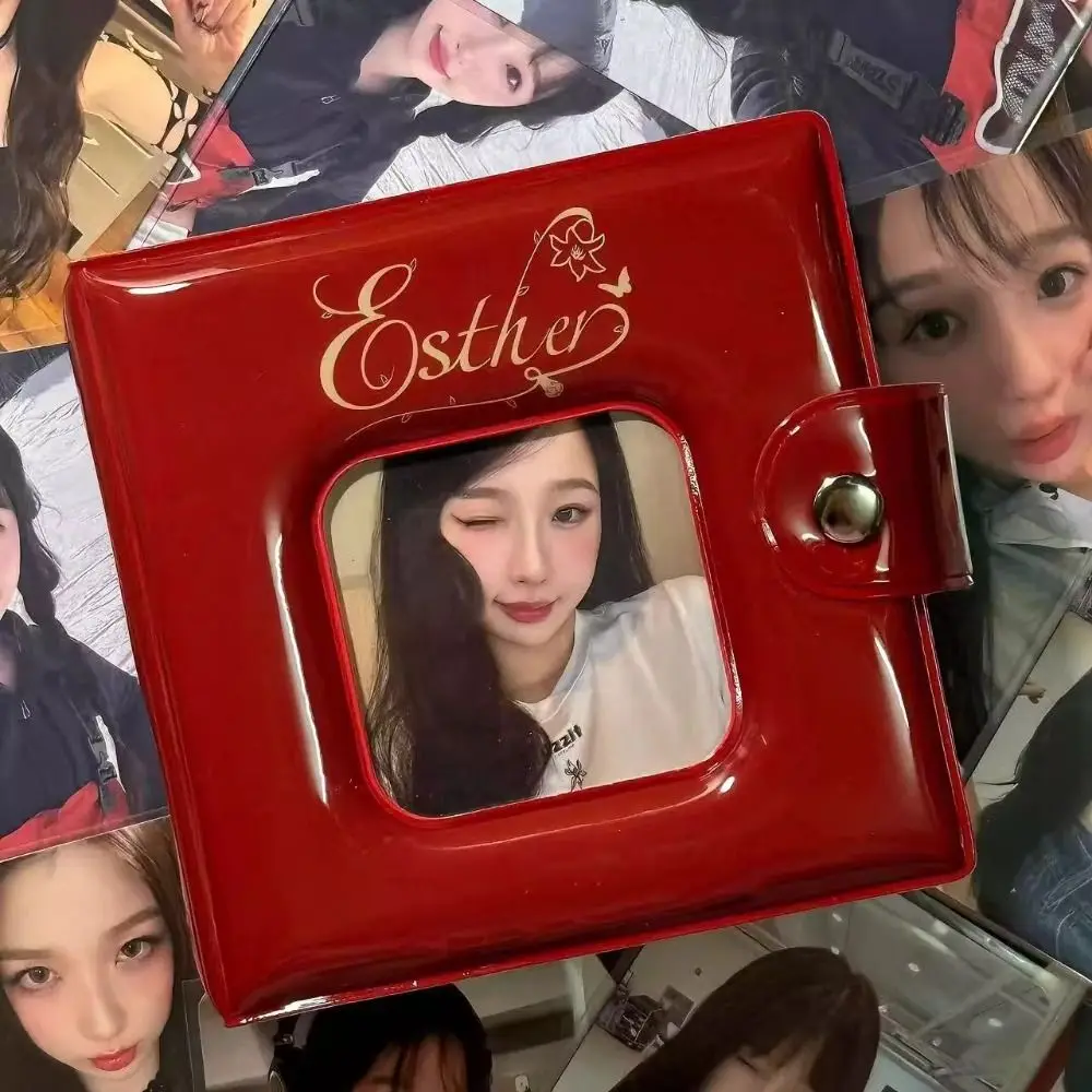 

Fashion Double-sided Photo Card Album With Inner Page Multifunctional Photo Card Binder Cute Red Photo Card Holder Students