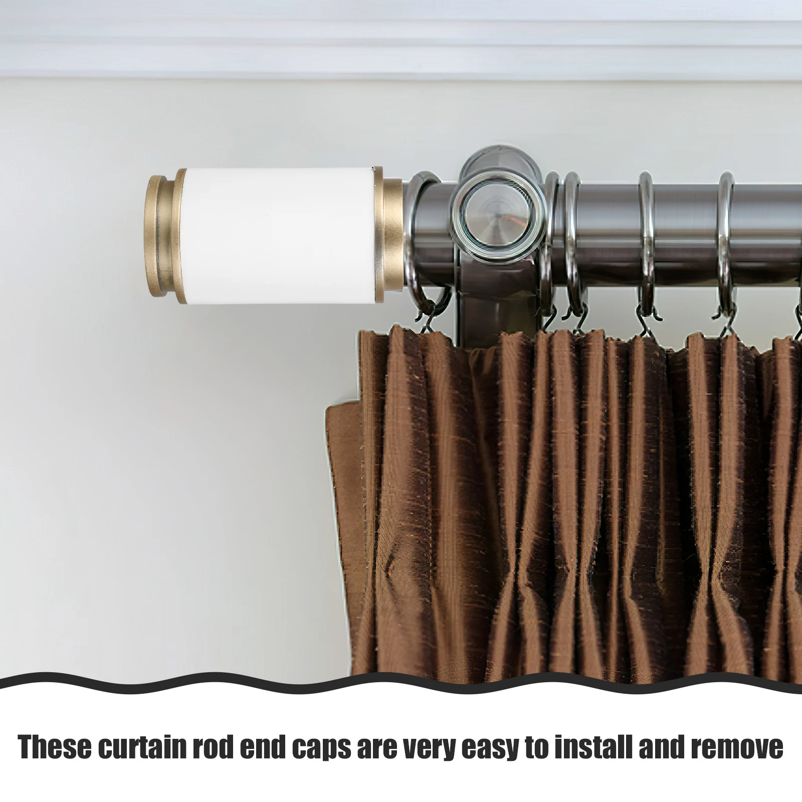 

10Pcs Curtain Rod End Caps Decorative Finials for 28mm Rods Easy Install Stylish Curtain Hardware for Kitchen Bedroom Living