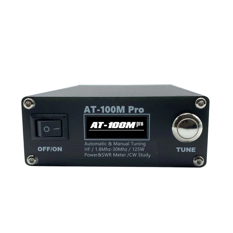 

AT-100M Pro Antenna Tuner 1.8-30Mhz Power Meter 125W Automatic Antenna Tuner Support Morse Code Exerciser For HF Radio