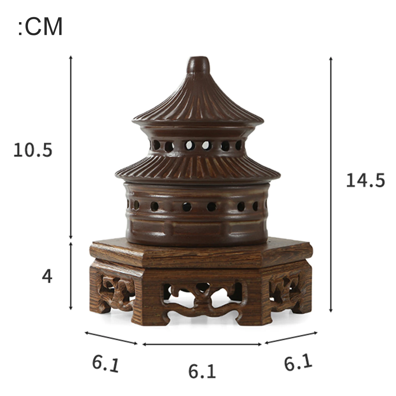 الصينية الرجعية حامل البخور السيراميك معبد السماء البخور الموقد لفائف البخور مخروط البخور ديكور المنزل #6