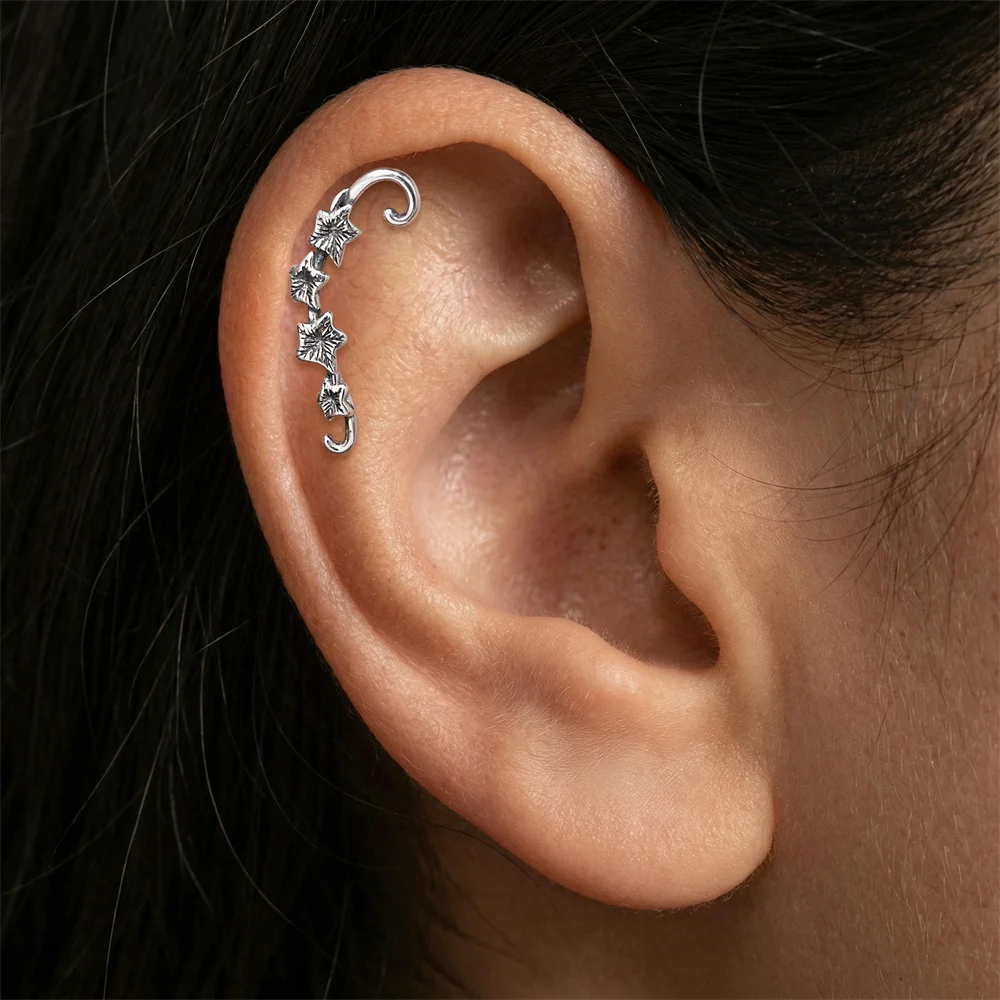 CANNER 1 Stück 925 Sterling Silber Gotischer Blumen-Ohrstecker für Damen, Europa und Amerika, Vintage-Ohrstecker, Geschenk – Detail 11