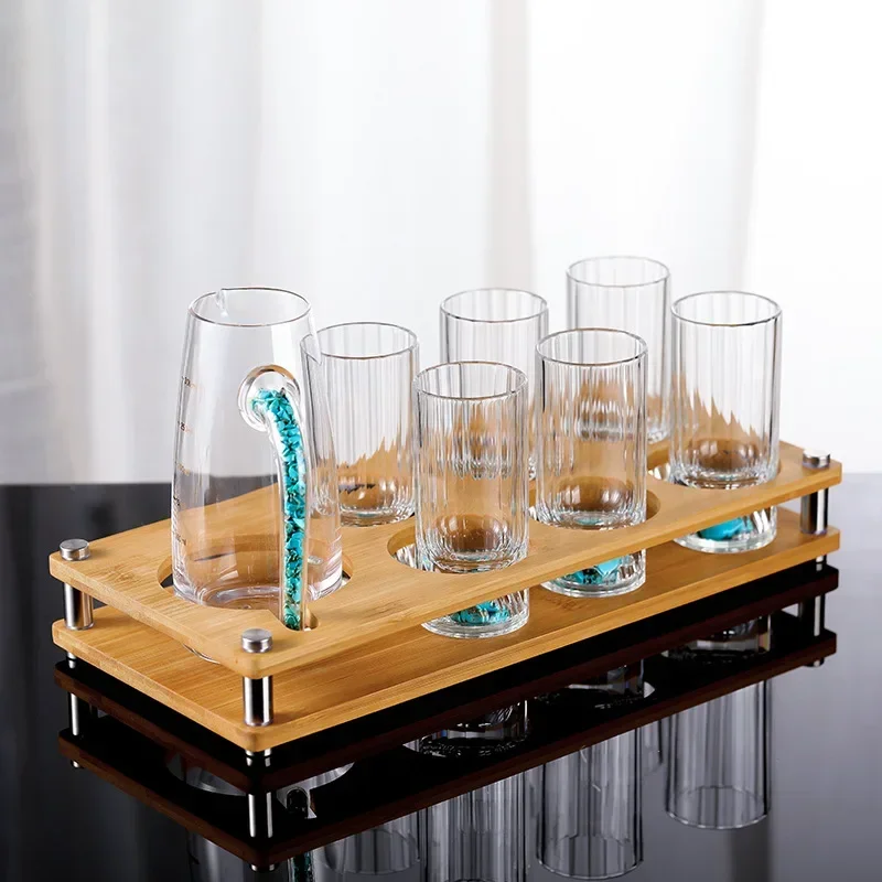 Turquoise vertical pattern one two two two cups light luxury high value home gift Baijiu cup spirits cup