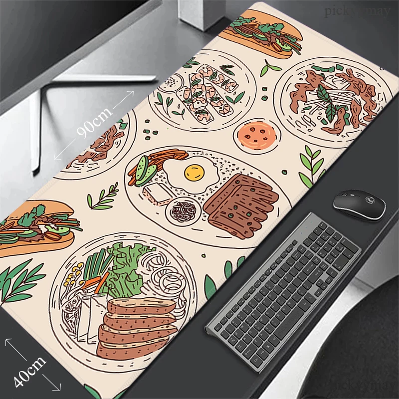 

Ramen Illustration Large Mouse Pad 100x50cm Big Computer Mousepads Gaming Mousepad Big Keyboard Mat Art Mouse Pads Desk Mats