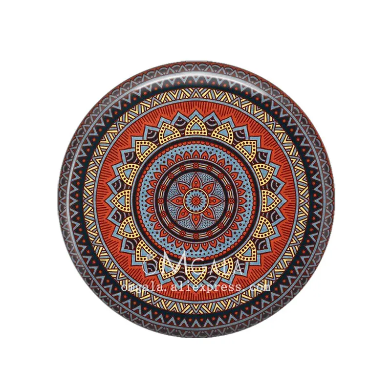 Vintage Colorful Mandala Art Patterns 12mm/14mm/18mm/20mm/25mm Round photo glass cabochon demo flat back Making findings