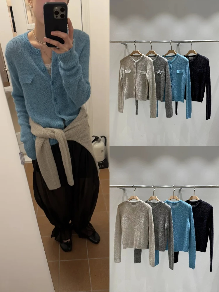 

Soft Cozy Women's Knitted Open Cardigan with ket Design Gentle Sle Loose Fit Dongda Gate Net Version Qui very