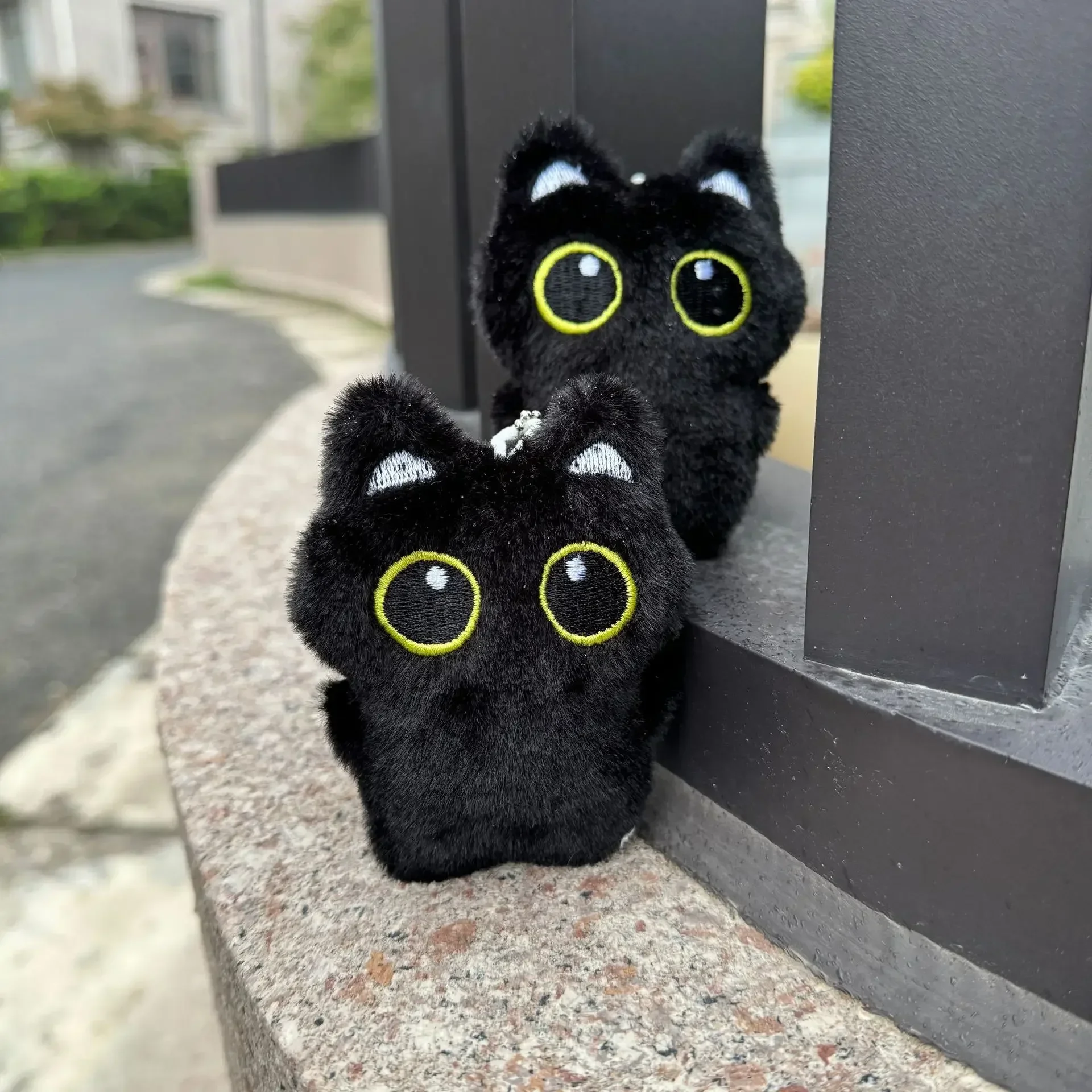 

9cm Cute Black Cat plush toy Doll Small Pendant Cuddly Pillow Cushion Ins Black Cat Plush Toy Doll for Boy Girl Brithday Gifts