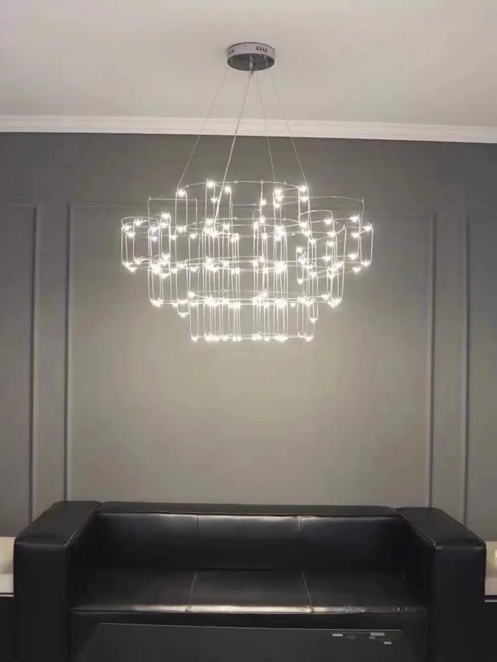 الحديثة LED اليراع غرفة المعيشة قلادة مصباح فاخر كروم الثريا لفيلا صالون بار مقهى الإبداعية مطعم مصباح معلق #3