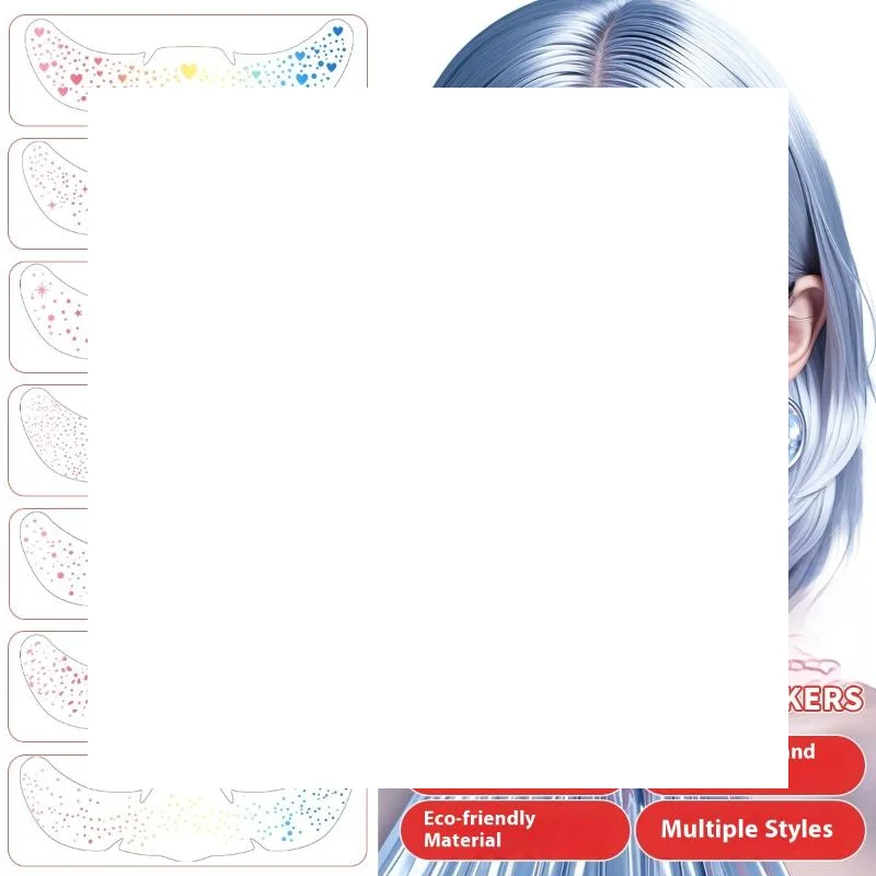 

1/6 Sheet Multicolor Glitter Freckles Temporary Tattoo Stickers Hot Stamping Makeup Patches Face Waterproof Temp Decor
