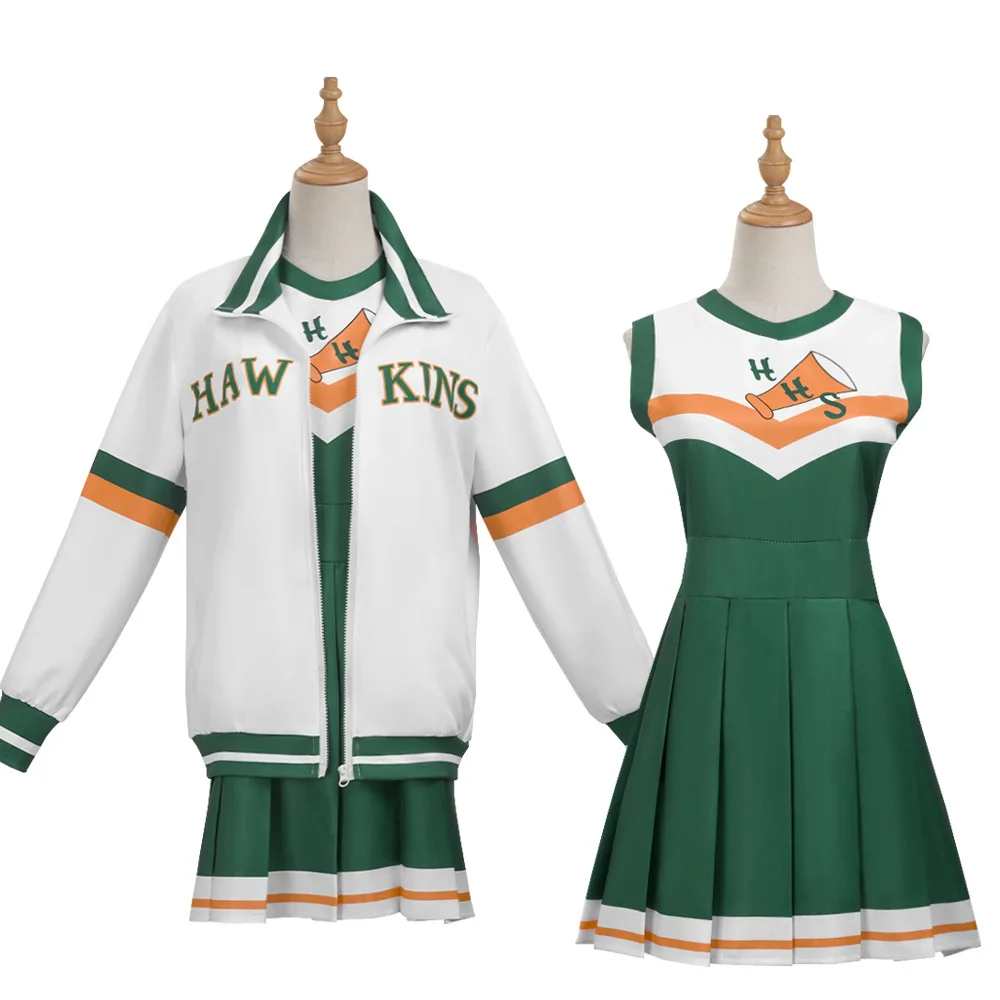 

School Cheerleading Uniform Chrissy Cunningham Cosplay Costume, Hawkins Lucas' Season 4 Stranger Halloween Party Dress