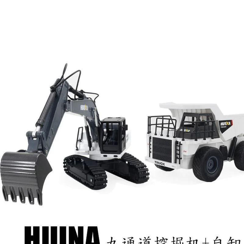 Cross-border Remittance New Product 1559 Nine Channel Alloy Engineering Car Remote Control Electric Excavator 1:24