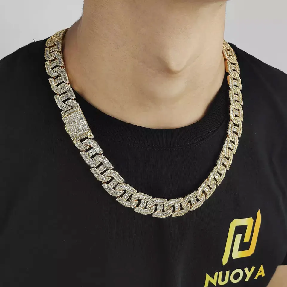 

Custom Iced Out Cuban Link Chain Hip Hop Necklace Bling Diamond Cuban Chains