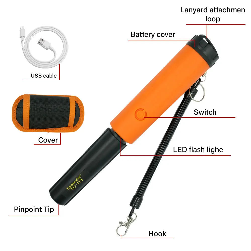 High Quality Handheld TC-118 Metal Detector Positioning Rod Precise location treasure search pointer IP68 waterproof