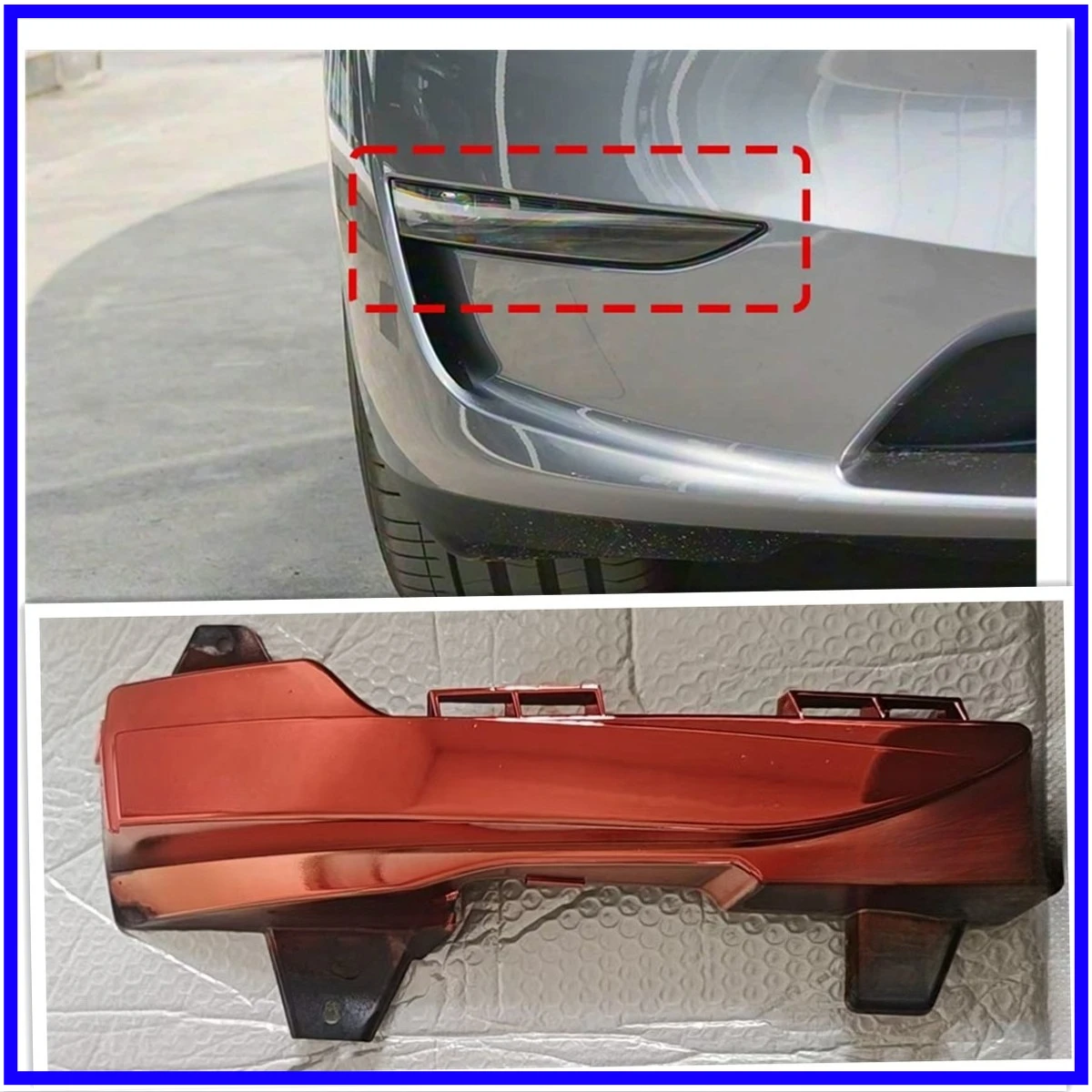 

Electroplating color version 2pcs Car Lower Bumper Fog Light Cover For Tesla Model 3 149002300A 149002200A Fog Lampshade