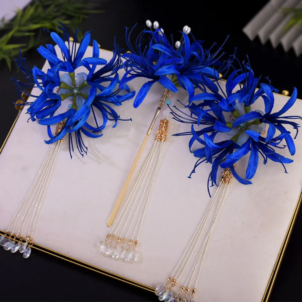 Lycorisradiata Flower Hair Clip Korean Style Cloth Simulation Flower Hairpins Hair Accessories Bohemian Style Hanfu Hair Stick - view 5