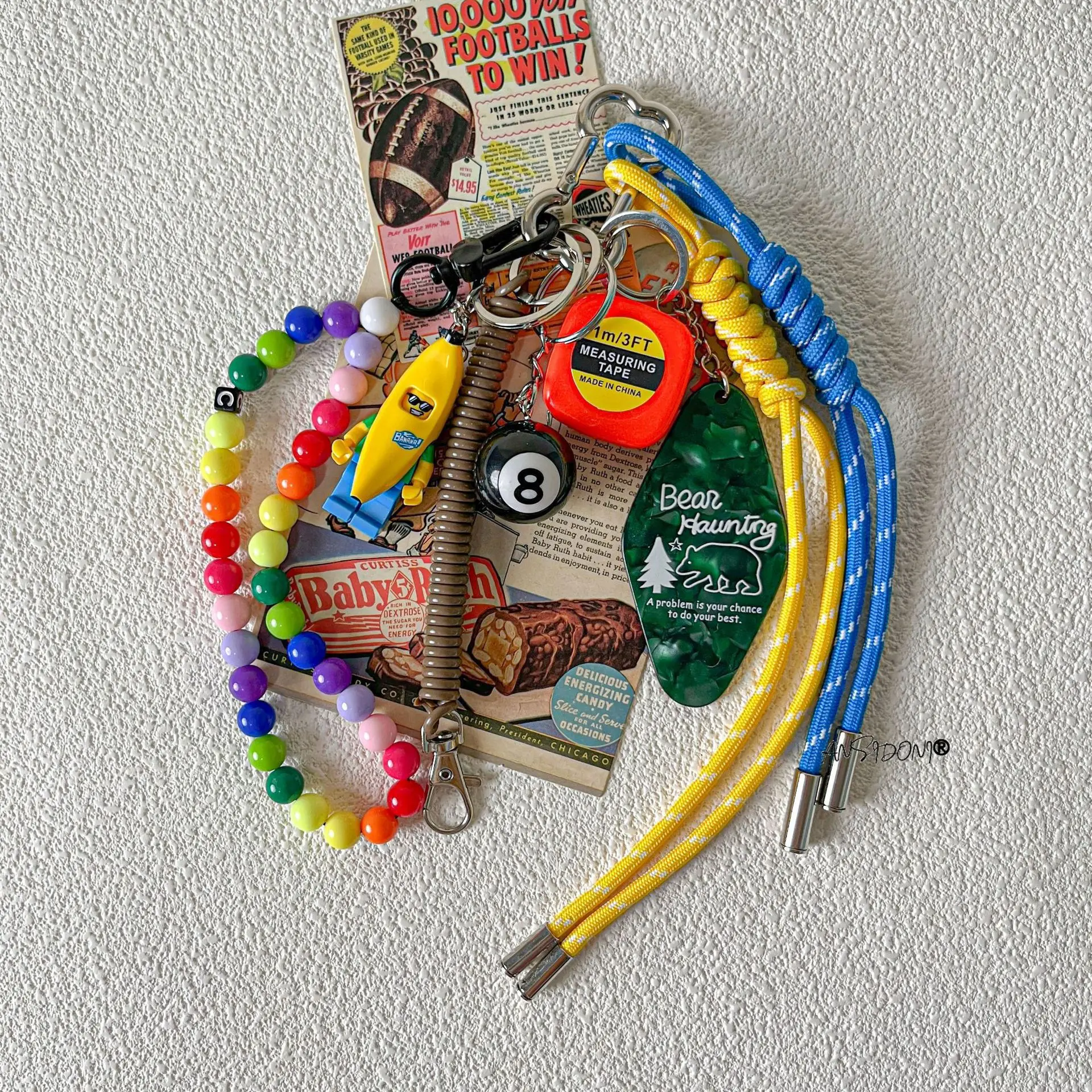 جديد الإبداعية الرياضة على ظهره المفاتيح تعادل الرياح البيسبول الأزياء قلادة الصيف الحبل حقيبة قلادة جديد اللياقة البدنية الرجال والنساء