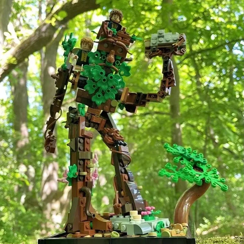 588 قطعة Ers اللبنات الصغيرة MOC شجرة رجل Treebeard ماجيك العالم لورد خواتم ثلاثية الأبعاد نموذج لتقوم بها بنفسك الطوب الشكل لعبة لهدايا الكريسماس