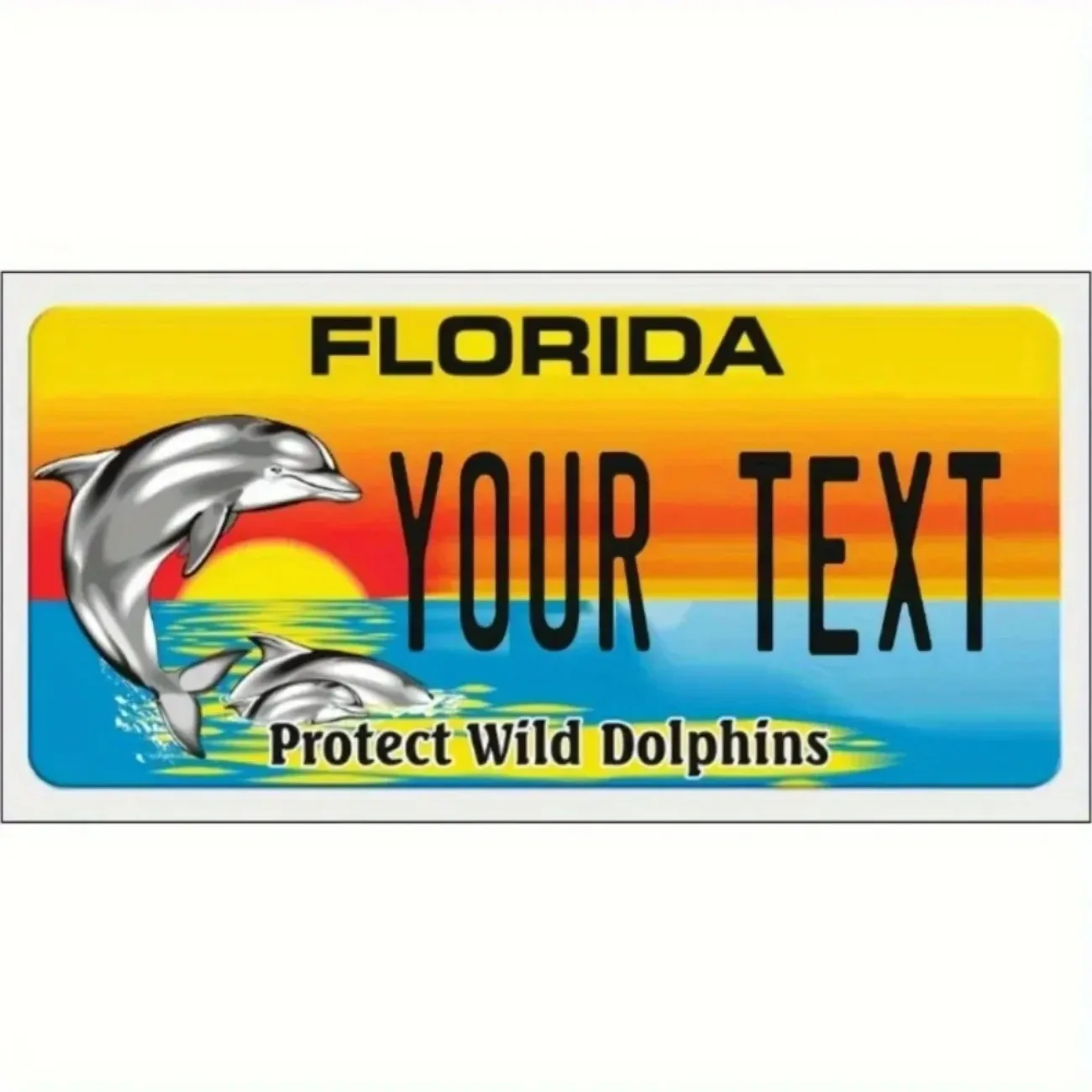 1 قطعة لوحة ترخيص ألومنيوم فلوريدا مخصصة |   12x6 بوصة نص شخصي تصميم فريد من نوعه |   ديكور السيارة الأمامي والمنزل (الديكور فقط)