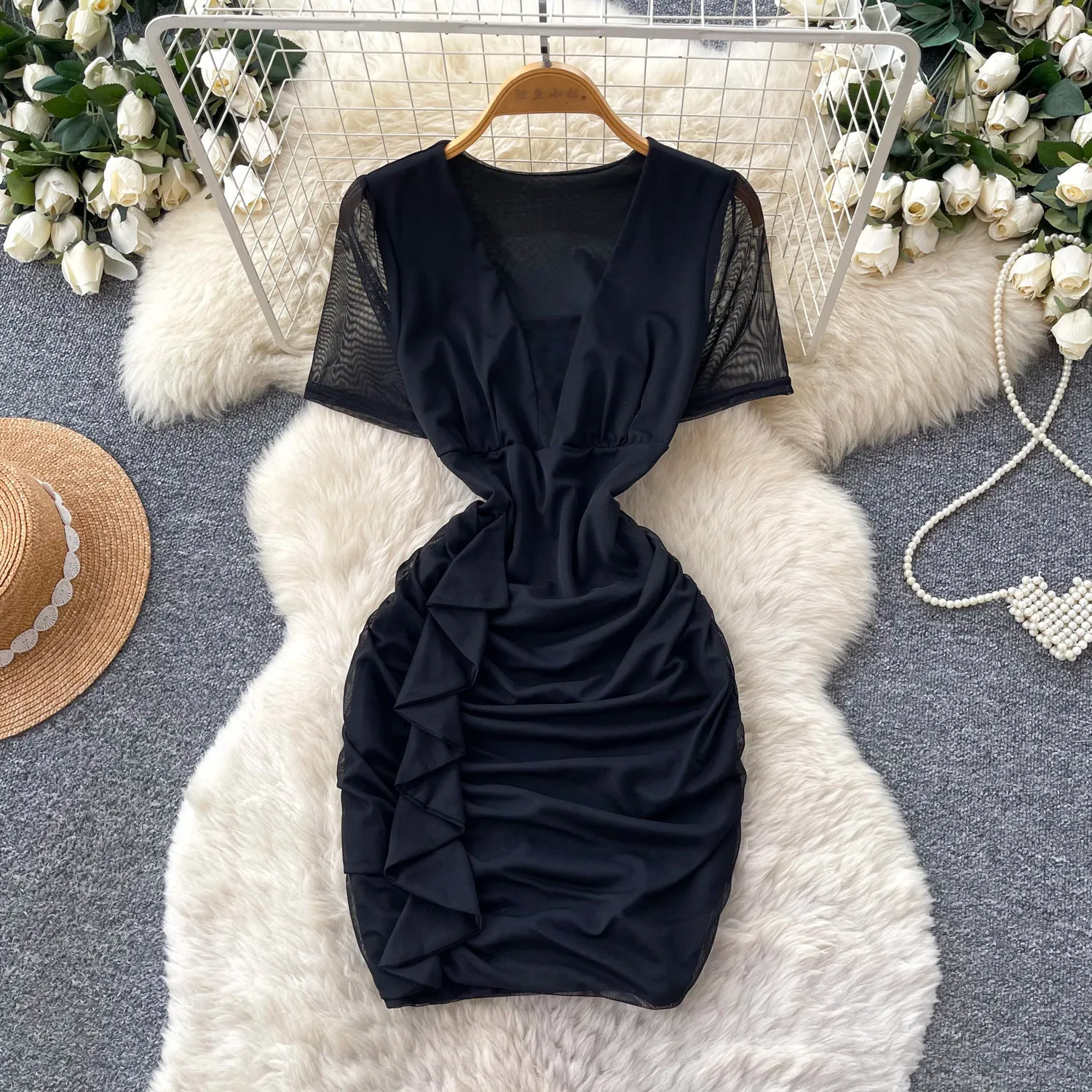 فستان نسائي قصير مثير بتصميم Y - مراجعة Wrap Dress Work وسعره