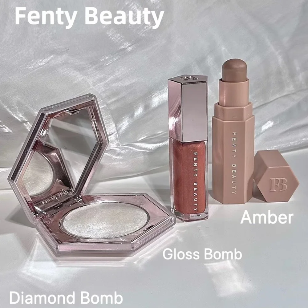 

Makeup Set For Beginner - Glitter Moisturizing Plumper Lip Gloss Liquid Lipstick, Diamond Bomb Highlight, Matte Loose Powder