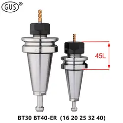 Precision 0.002mm BT30 BT40 Short Holder ER16 ER20 ER25 ER32 ER40 45L Chuck For CNC Machining Center Lathe Spindle Tool Holder