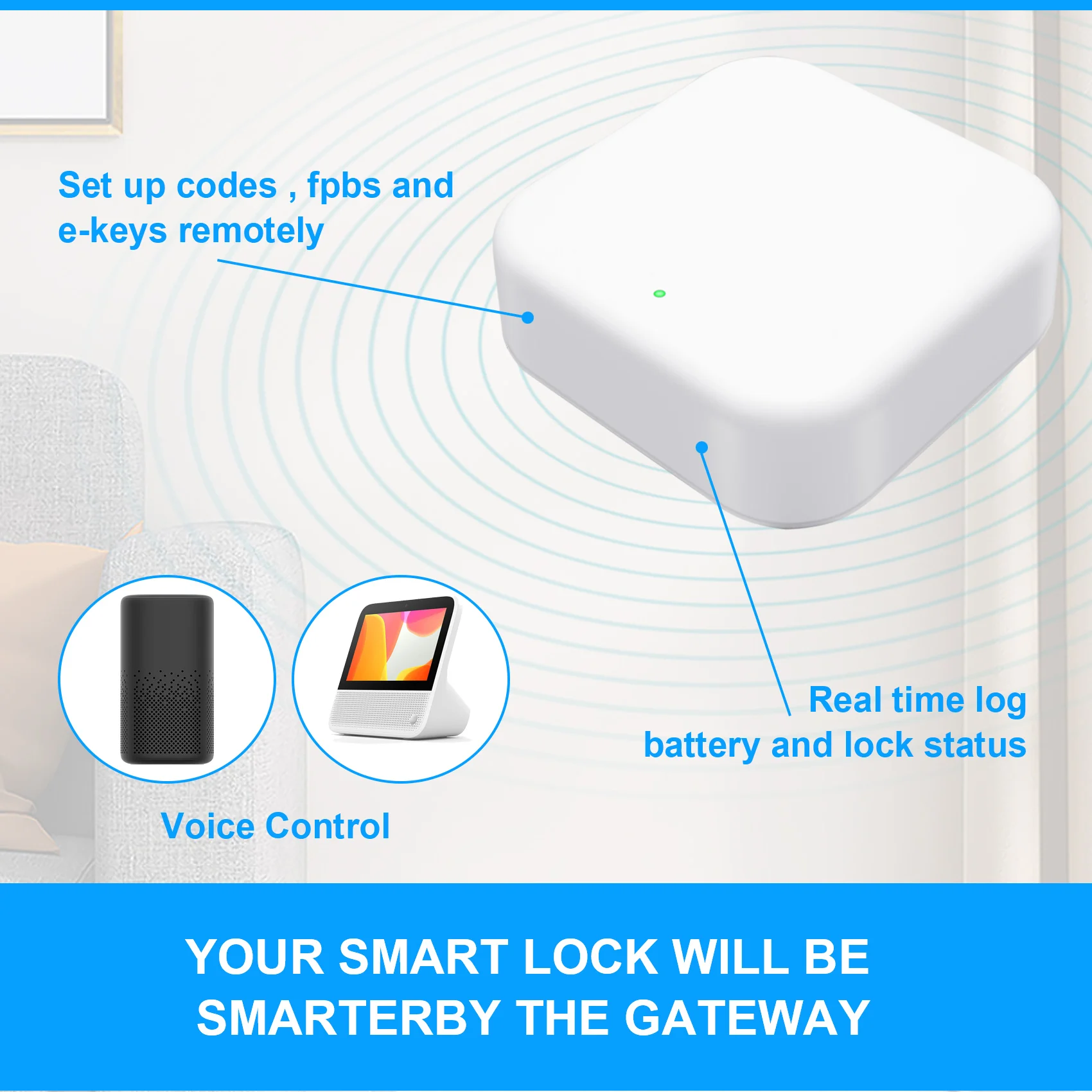 A42Z-G2 Gateway For TT Lock APP Bluetooth Smart Electronic Door Lock Wifi Adapter