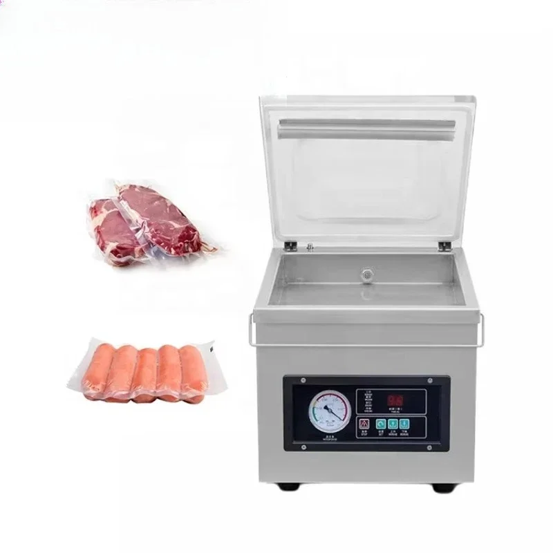 Commercial single-chamber vacuum bag packaging machine, new sausage food packaging machine vacuum bag film