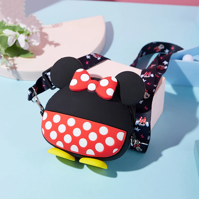 

Cute Shoulder Bag New style Cartoon Anime Minnie Mickey Silicone Pocket Pack Crossbody Coin Bag Children's Backpack Gifts