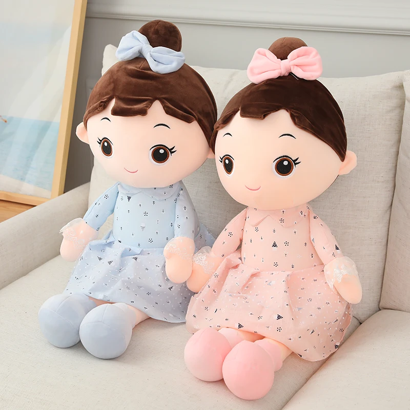 90cm Cute Angel Girl Plush Toy Lovely Stuffed Anime Figure Doll Wear Beautiful Dress Soft Toys For Girls Nice Christmas Gifts