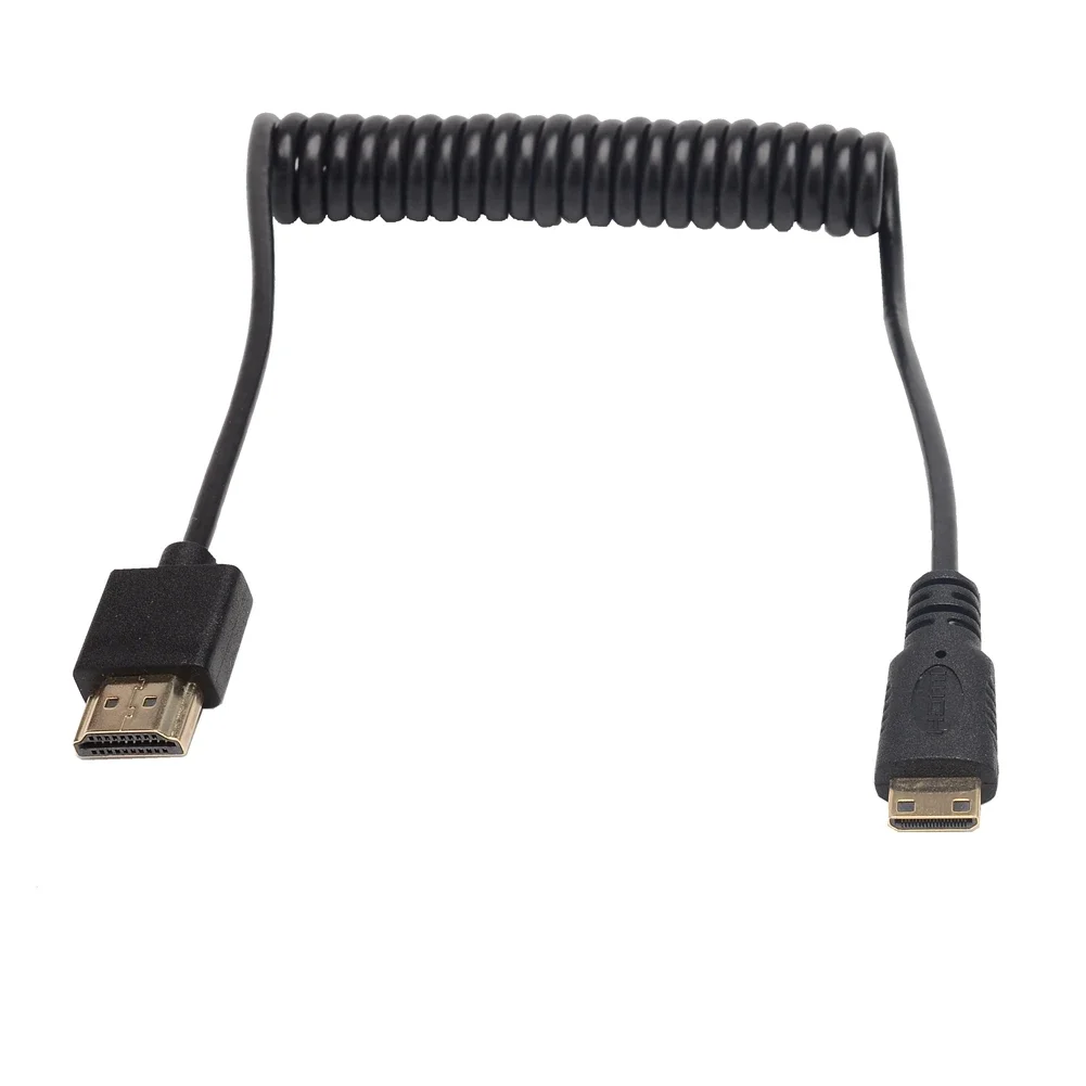 Super Soft Up Down cavo da Mini HDMI a HDMI ad angolo retto sinistro Ultra sottile 4k @ 60hz portatile leggero corto sottile hdmi2.0 arrotolato