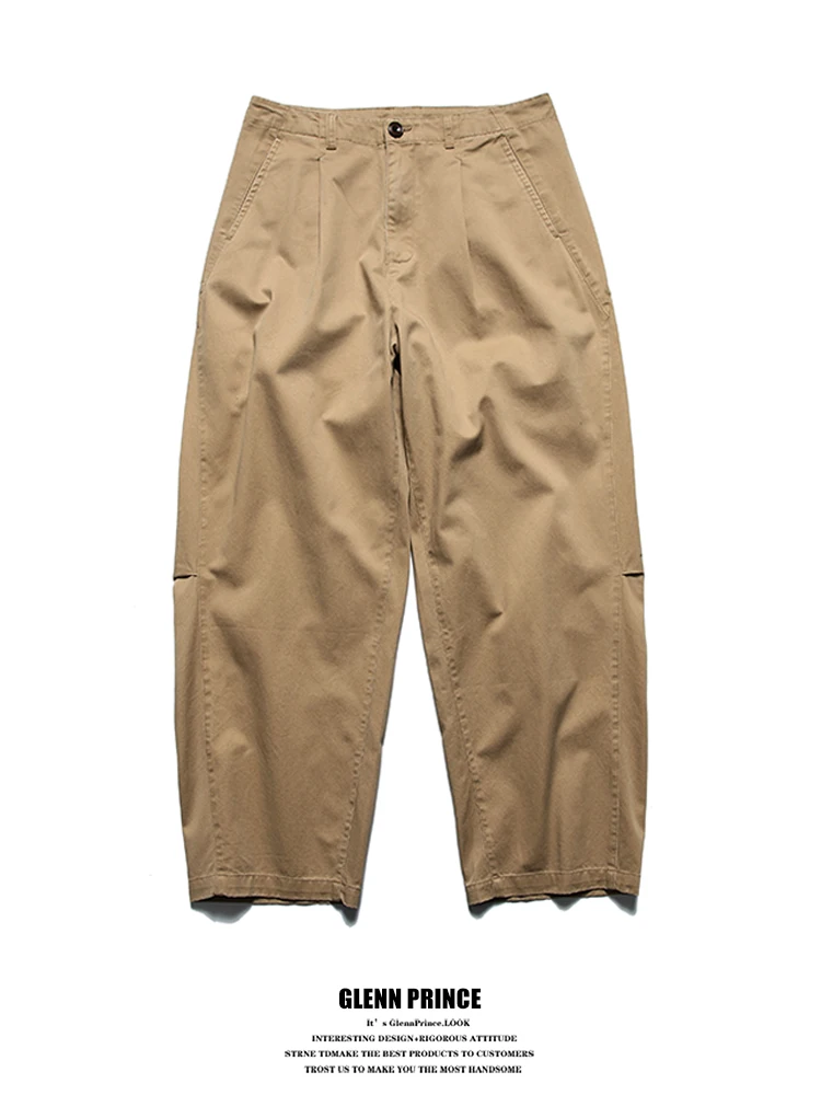 

Cleanfit Japanese Sle Loose Fit Harajuku Long Pants Men's Casual Cotton Work Trousers Faionable All-Match Waed Pants