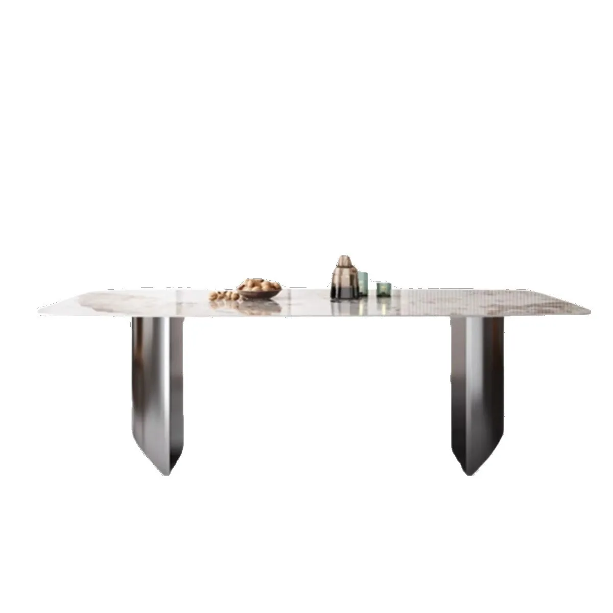 

Light luxury rock slab dining table and chair combination, modern and simple, small household dining table