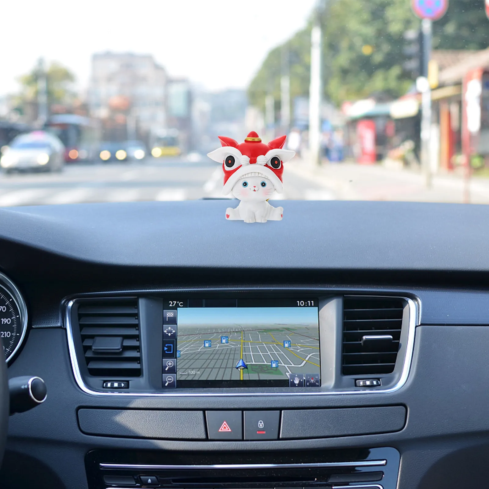 

1 шт. Золотой лев-кошка: очаровательное украшение для рабочего стола, праздничный декор для дома, новогодний подарок-украшение