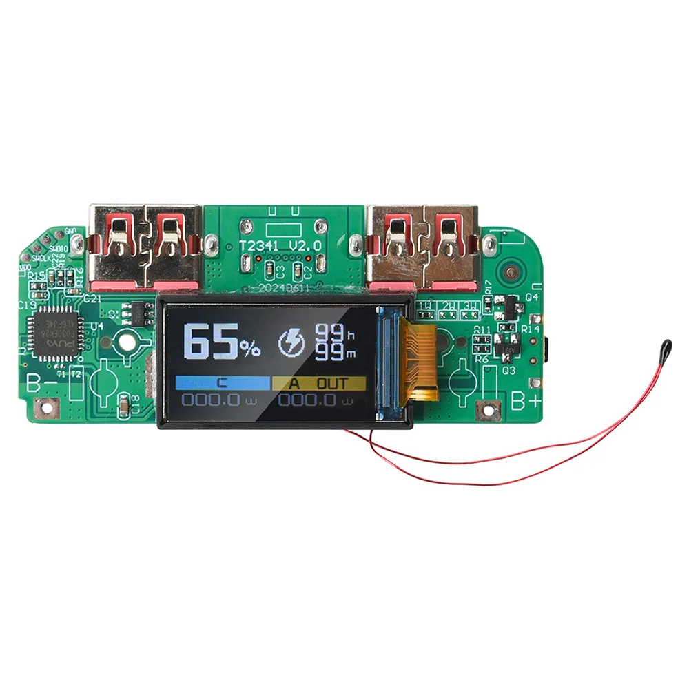 22.5W Fast Charging Module Mobile Power Motherboard 3.7V Ternary Lithium Battery Motherboard TFT Color Screen For PD/QC/SCP/VOOC