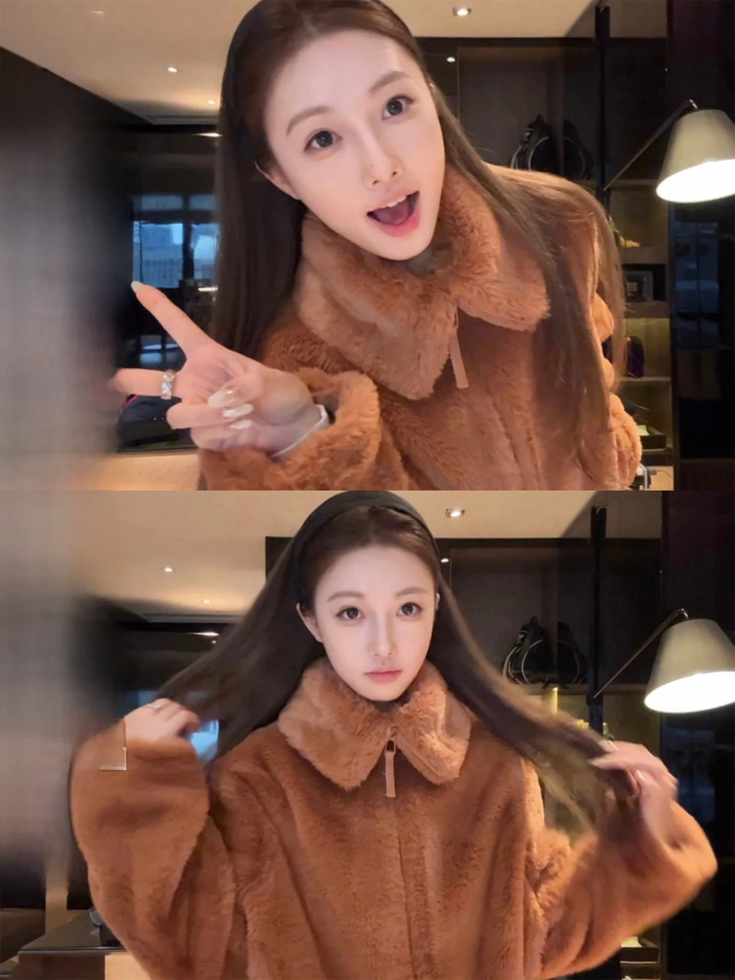 

Warmth in Sle Anna's Eco-Friendly Rabbit Fur Coat Stand Collar Long Sve Women's ort Outerwear Luxury Faion Daily Wear