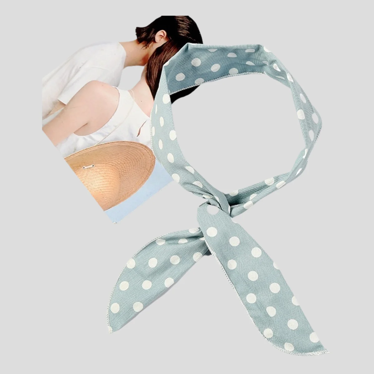

Retro Tartan Polka Dot Headband for Women Thin Wired Adjustable Sweat Band Rockabilly Vintage Style Hair Scarf Accessory