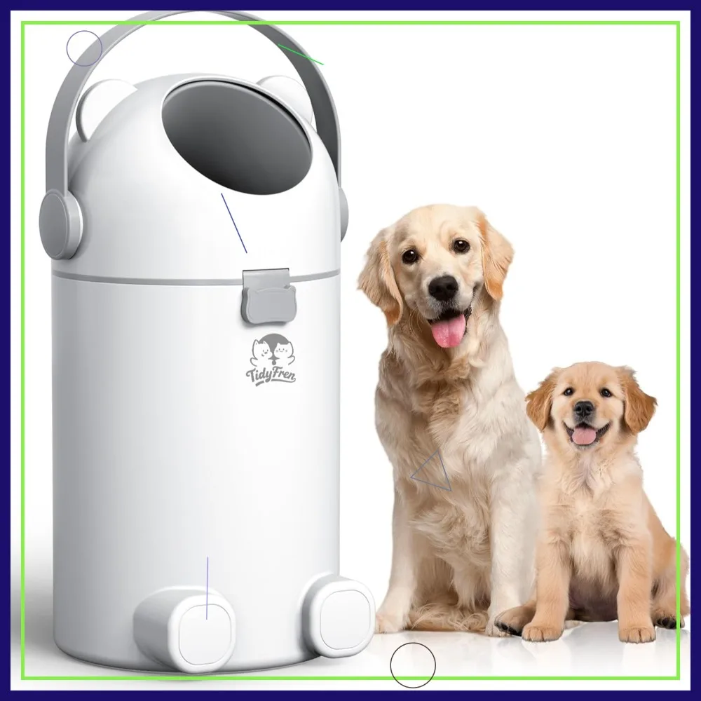 

Odor-Seal Pet Waste Station with Locking Lid, Portable Handle, Works with Any Bag