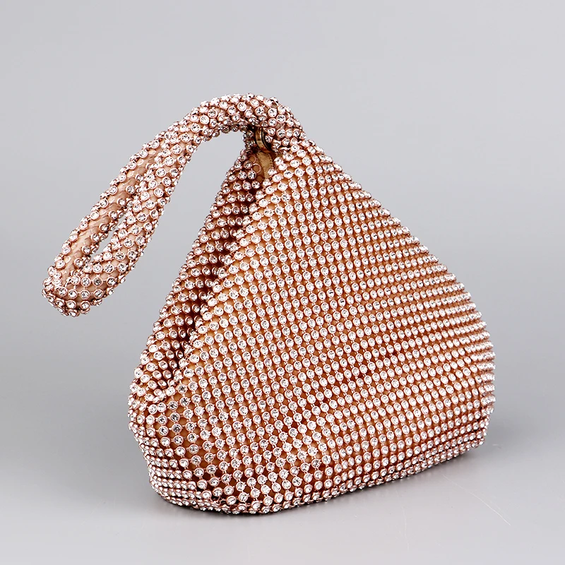 Big Size Rhinestones Evening Bags Women Day Clutch Zipper Diamonds Soft New Arrival Pink Color Lady Fashion Handbags Purse