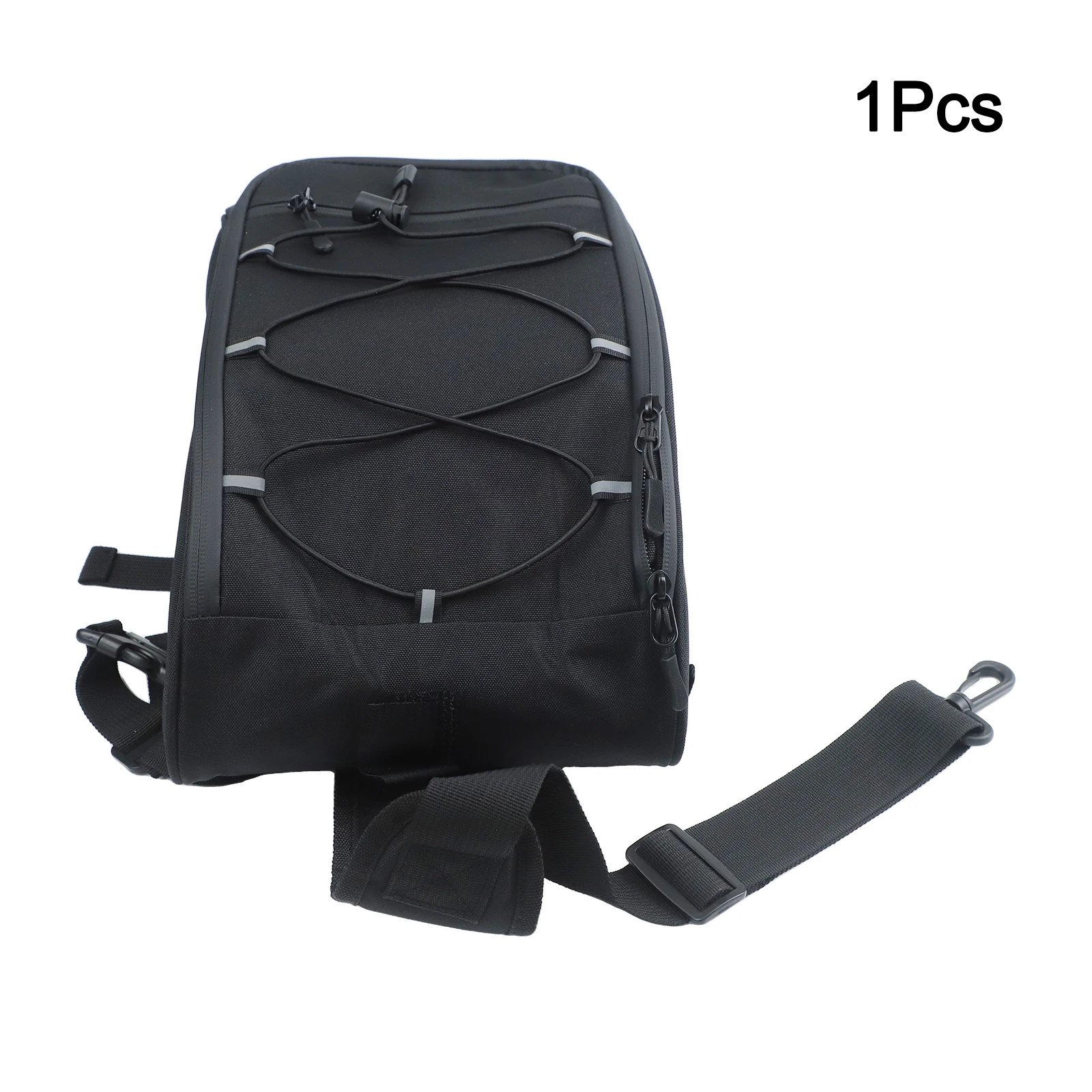 1 Stück 8L Fahrrad-Gepäckträgertasche, wasserdichte Nylon-Hecktasche mit Schnellverschluss und Schultergurt für MTB-Pendlerfahrten – Detail 6