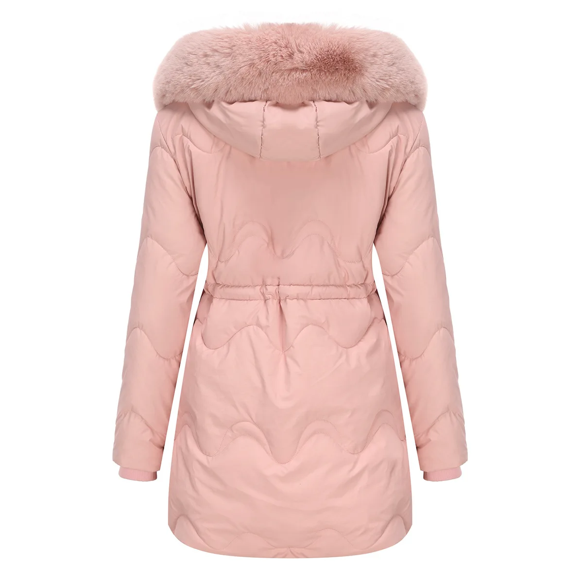 Giacca imbottita in cotone da donna cappello staccabile autunno inverno cappotto lungo Casual caldo collo di pelliccia abbigliamento con cappuccio