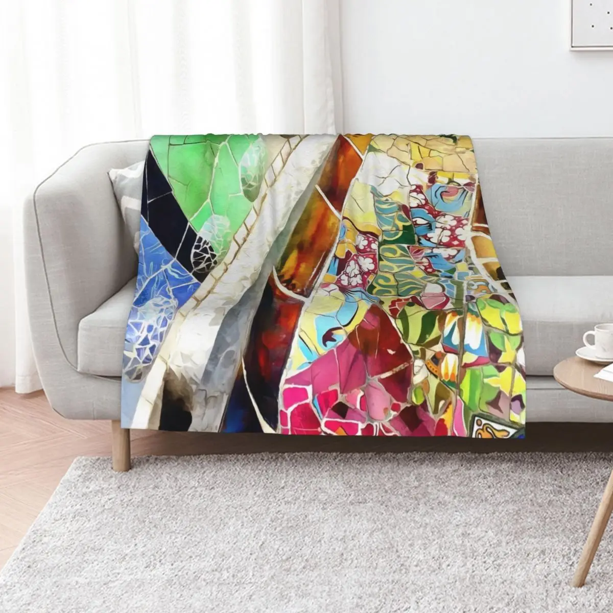 Gaudi Barselona mosaic Throw Blanket Year Round Soft Comfortable Blanket for Home