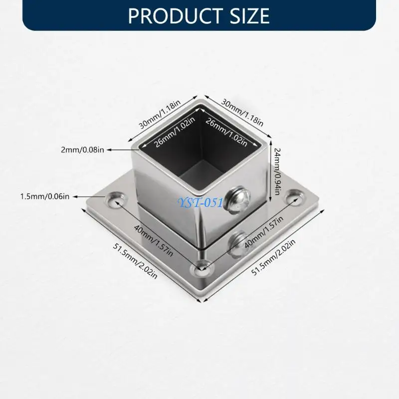 

E15A Adjustable Side Mount Flange Base Bracket Corrosion Resistant Secure Installation Clothes Rod Bracket For Closet Rod